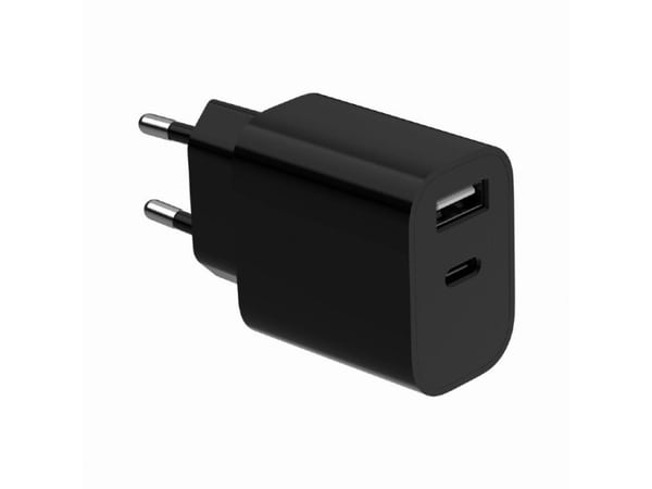Gembird GEMBIRD lader 2-ports universal USB A+C 2,4 A lader, svart