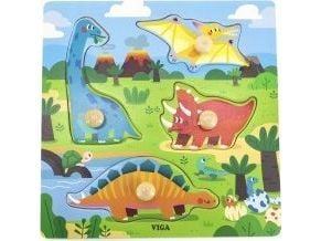 Viga 44596 puslespill med håndtak - dinosaurer