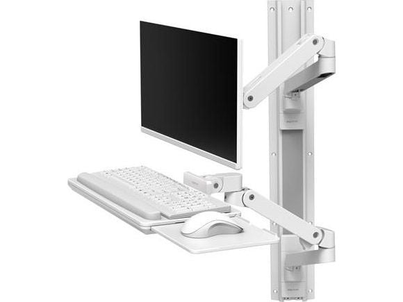 Ergotron LX Pro - Monteringssett (2 armer, 2 utvidelser, tastaturbakke, utrekkbart musebrett, musholder, 2 veggmonteringssokler, veggspor 34", vegg...