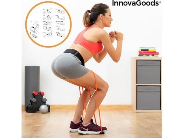 InnovaGoods belte med motstandsstropper til lår og guide for trening Bootrainer (79705)