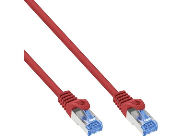 InLine Patch-kabel Cat.6A S/FTP TPE LSZH CCA rød 7,5m - Kabel - Nettverk (72607R)