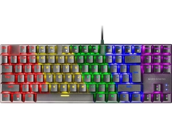 Mars Gaming MK80, Langallinen, USB, Mekaaninen, QWERTY, RGB LED, musta