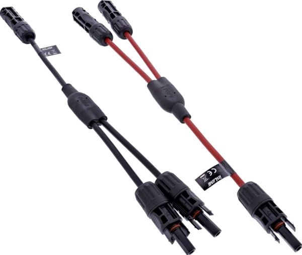 InLine 95020, Johtosetti, musta, Punainen, 4 mm², 0,36 m, 5,5 mm, 21 mm
