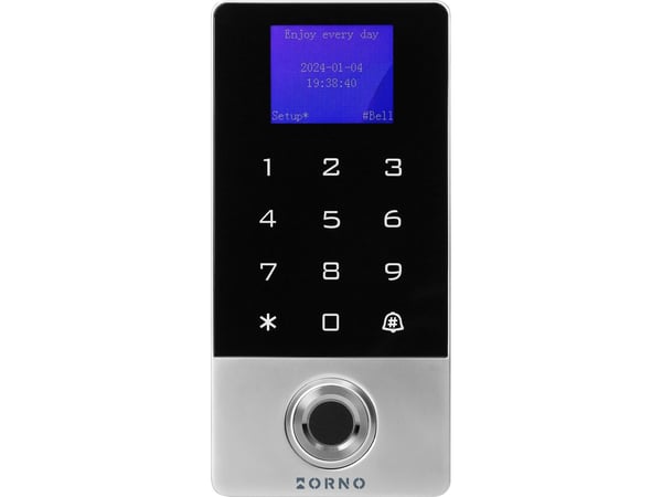 Orno kode-/berøringslås med kort- og nærhetstaster, fingeravtrykkleser, Wi-Fi, IP68, 1 rele 3A, Powered by Tuya