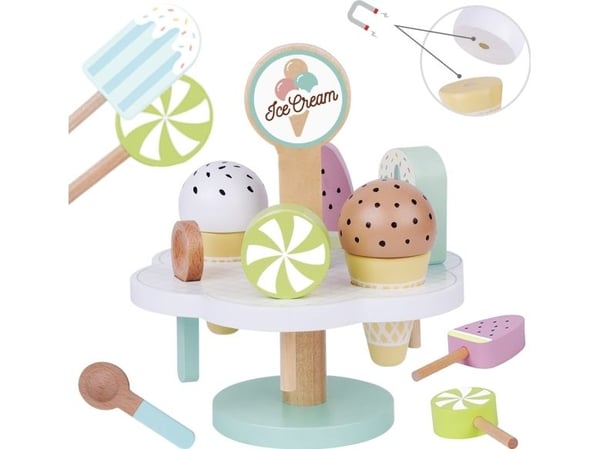 Tooky Toy TOOKY TOY puinen magneettinen jäätelö jalustalla Tooky Toy TOOKY TOY puinen magneettinen jäätelö jalustalla