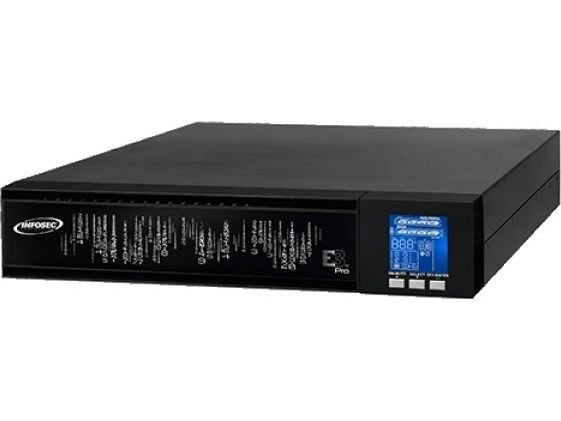 INFOSEC E3 Pro 2000 RT - UPS (rackmonterbar/ekstern) - AC 208/220/230/240 V - 1800 watt - 2000 VA - enkeltfase - 9 Ah - RS-232, USB - utgangskontak...