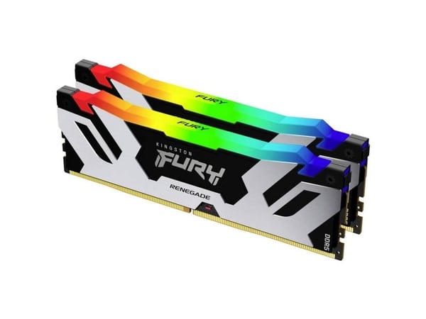 Kingston FURY Renegade RGB - DDR5 - sett - 96 GB: 2 x 48 GB - DIMM 288-pin - 6400 MT/s / PC5-51200 - CL32 - 1.4 V - ikke-bufret - on-die ECC - svar...