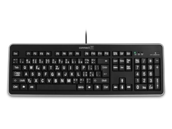 Connect IT CI-71, Full-size (100%), Langallinen, USB, Musta