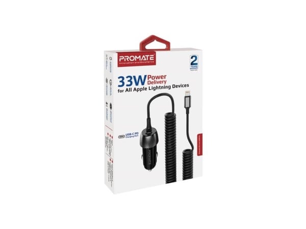 Promate PowerDrive-33PDI, Automatisk, Cigartenner/lighter, 12 V, Sort