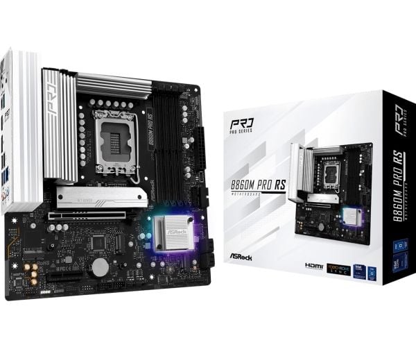 ASRock B860M Pro RS - Hovedkort - micro ATX - LGA1851-sokkel - B860 Chipset - USB-C 3.2 Gen 2x2, USB 3.2 Gen 1, USB-C 3.2 Gen 1 - 2.5 Gigabit LAN -...