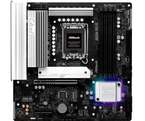 ASRock B860M Pro RS - Hovedkort - micro ATX - LGA1851-sokkel - B860 Chipset - USB-C 3.2 Gen 2x2, USB 3.2 Gen 1, USB-C 3.2 Gen 1 - 2.5 Gigabit LAN -...