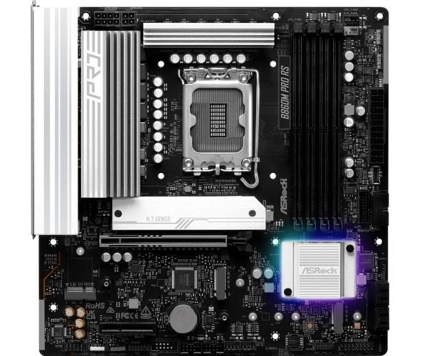 ASRock B860M Pro RS - Hovedkort - micro ATX - LGA1851-sokkel - B860 Chipset - USB-C 3.2 Gen 2x2, USB 3.2 Gen 1, USB-C 3.2 Gen 1 - 2.5 Gigabit LAN -...