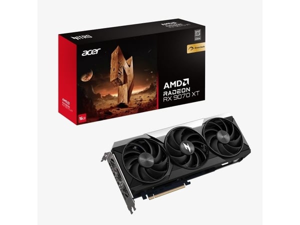 Acer Nitro Radeon RX 9070 XT OC 16 GB, Radeon RX 9070 XT, 16 GB, GDDR6, 256 bit, 7680 x 4320 piksler, PCI Express x16 5.0