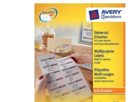 Avery Zweckform Universal - Papir - permanent klebemiddel - hvit - 48,5 x 25,4 mm 8000 etikett(r) (200 ark x 40) etiketter