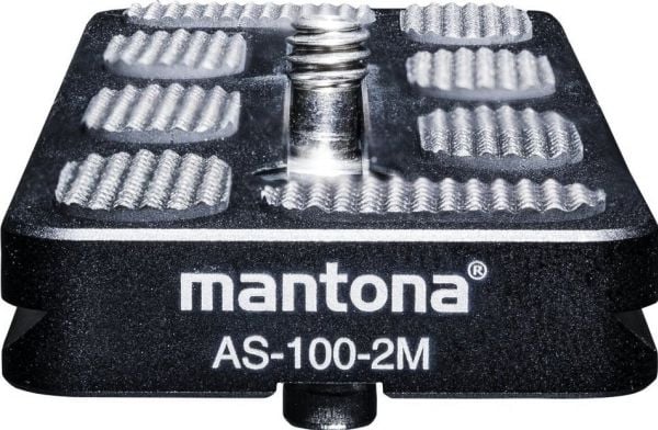 Mantona AS-100-2M snabbkopplingsplatta med utvändig gänga 1/4, 3/8