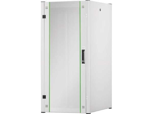 Digitus Hyper Pro 19" fristående nätverksskåp rack 26U 600x800, frontdörr glas, grå, 1000kg