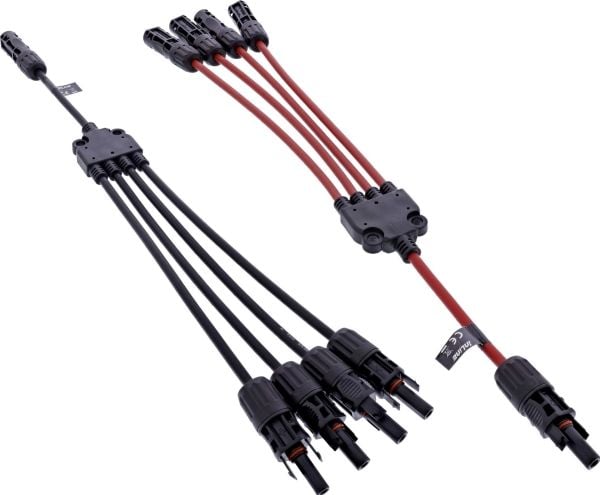 InLine 95040, Kaapelisarja, musta, punainen, 4 mm², IPX68, Standard4/MC4/PV4, urospuolinen liitin