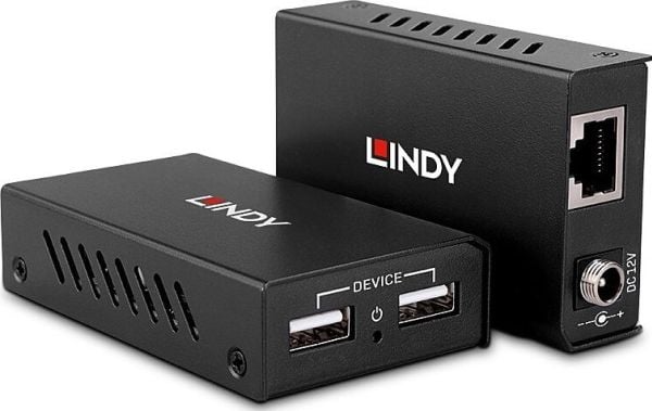 Lindy 43408, AV-sender og -mottaker, 100 m, Koblet med ledninger (ikke trådløs), Svart
