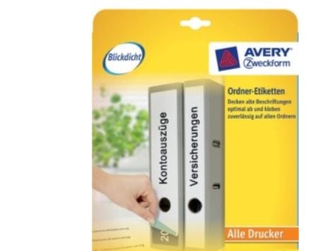 Avery L4758-10, Hvit, Papir, 38 x 297 mm, 50 stykker, 10 ark, 210 x 297 mm
