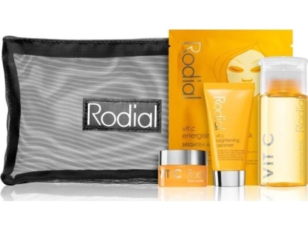 Rodial Little Luxuries kit-sett: Vit C (cleansing gel 20 ml + soufflé 15 ml) + Vit C Brightening tonic mist 100 ml + Vit C energising sheet mask 20 g