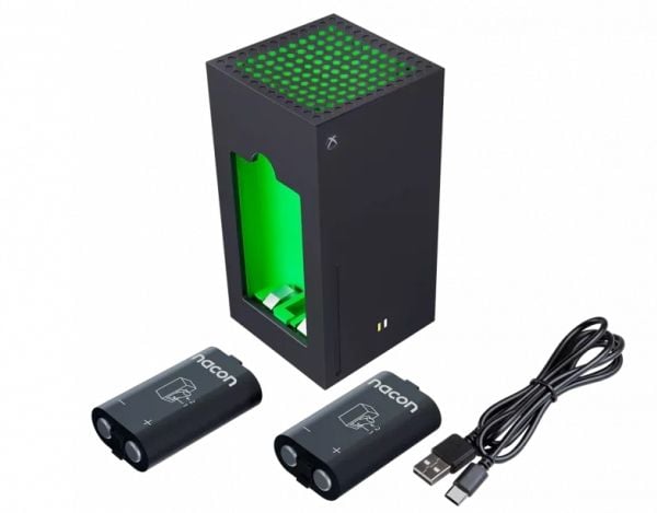 NACON XBXBATTERYBOX, Xbox Series S, Xbox Series X, Batteriladesett, Svart, USB, Koblet med ledninger (ikke trådløs), 1 m