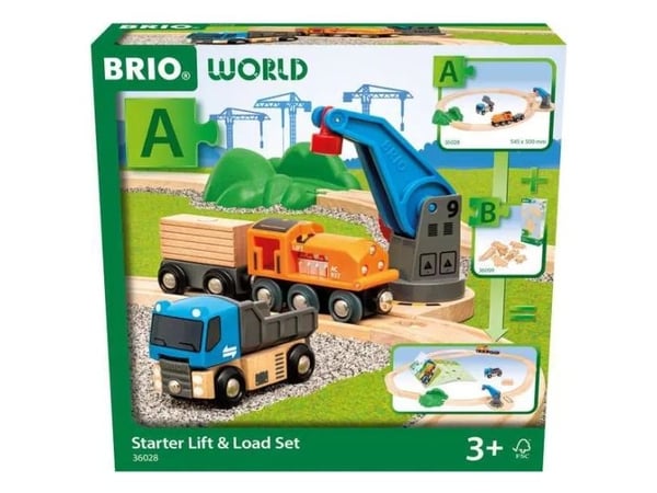 BRIO World Train Set Starter Lift & Load Set, Sekalainen, 3 vuosi/vuosia, Monivärinen