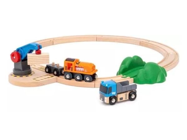 BRIO World Train Set Starter Lift & Load Set, Sekalainen, 3 vuosi/vuosia, Monivärinen