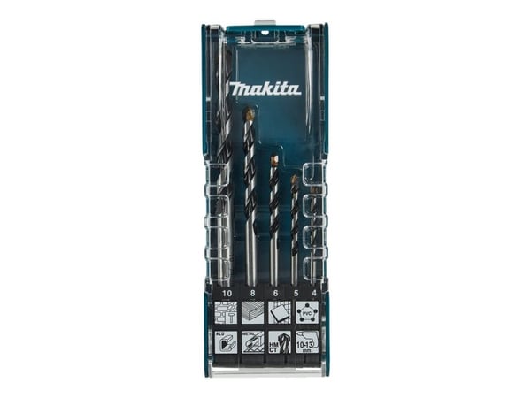Makita E-14255 Carbide Multibor-sarja 5 osaa 4 mm, 5 mm, 6 mm, 8 mm, 10 mm Pikaporapatruuna 1 setti 1 setti