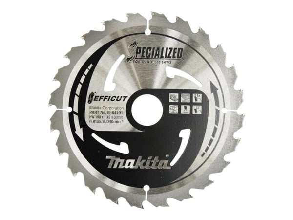 Makita B-64185 T.C.T. pjūklas 190X1,45X30mm 23° T24 EFFICUT
