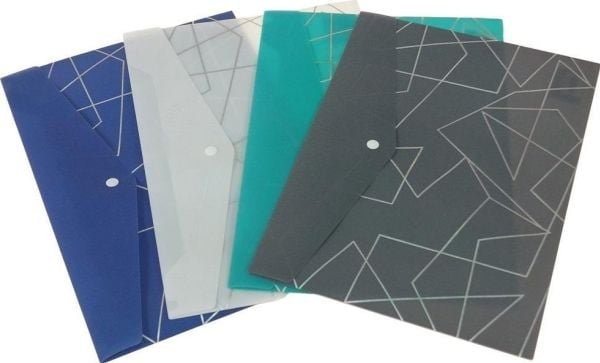 A4 plastmappe med naglelukking (12 stk.)