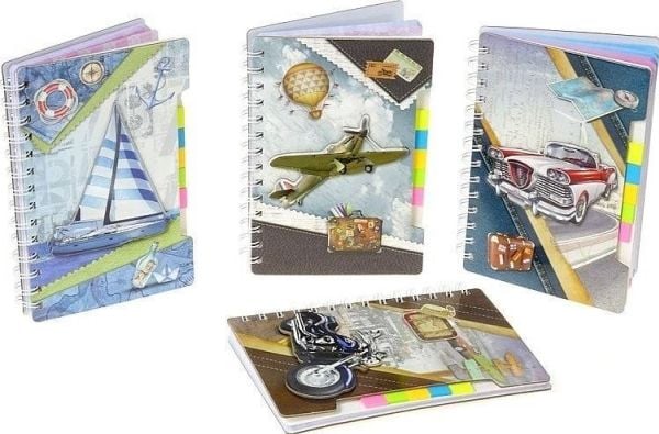COLONOTES notatbok 13x19 cm linjer, hard cover med faner, Vehicles 568167 |