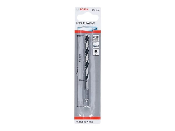 Bosch HSS PointTeQ - Bor - for metall - bor - 7 mm - heksagonal - lengde: 109 mm
