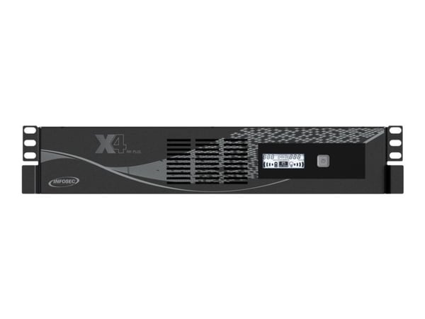 INFOSEC X4 RM Plus 1000 - UPS (kan monteres i rack) - AC 220/230/240 V - 600 watt - 1000 VA - enkeltfase - 7 Ah - USB - utgangskontakter: 10 - 19"