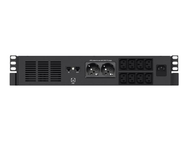 INFOSEC X4 RM Plus 1000 - UPS (kan monteres i rack) - AC 220/230/240 V - 600 watt - 1000 VA - enkeltfase - 7 Ah - USB - utgangskontakter: 10 - 19"