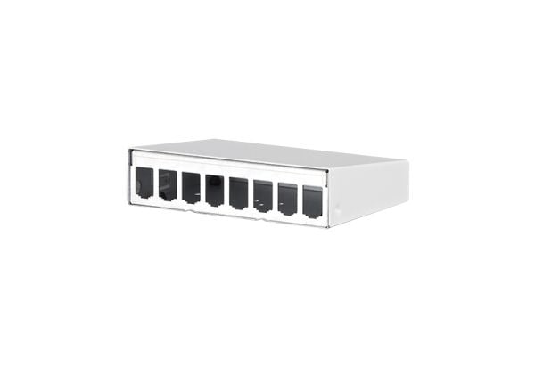 BTR E-DAT modul - Overflatemonteringsboks for nettverk - veggmonterbar - ren hvit, RAL 9010 - 8 porter - for P/N: 1308990111-I