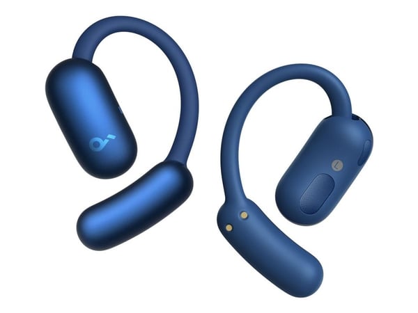 Soundcore AeroFit 2 - True wireless-hodetelefoner med mikrofon - åpent øre - over-øret-montering - Bluetooth - blå