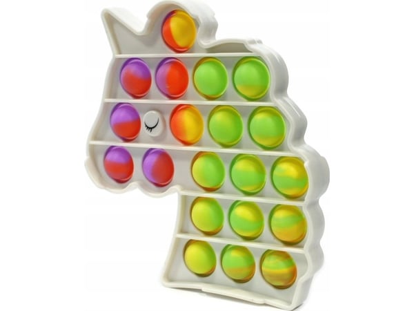 MPMAX Simple Dimple Push Pop it antistress-leketøy enhjørning 12x13cm