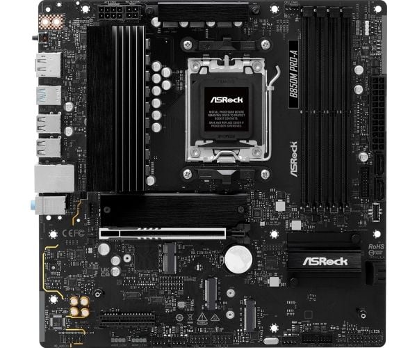 ASRock B850M Pro-A - Hovedkort - micro ATX - Socket AM5 - AMD B850 Chipset - USB 3.2 Gen 2, USB-C 3.2 Gen2, USB 3.2 Gen 1 - 2.5 Gigabit LAN - innby...