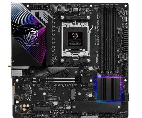 ASRock Phantom Gaming B850M RIPTIDE WIFI - Hovedkort - micro ATX - Socket AM5 - AMD B850 Chipset - USB 3.2 Gen 2, USB-C 3.2 Gen2, USB 3.2 Gen 1 - 2...
