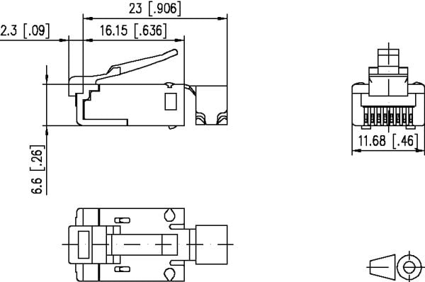 METZ CONNECT 1401505010-E, RJ45, Metallinen, ISO/IEC 11801 Ed.2.2:2011-06, DIN EN 50173-1:2011-09