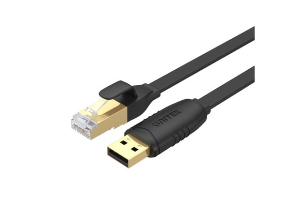 Unitek - USB / seriell-kabel - USB (hann) til RJ-45 (hann) shielded - 1.8 m - flat, rollover cable - svart