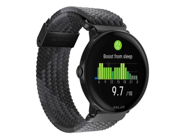 Polar Ignite 3 S-L älykello, musta/musta punottu