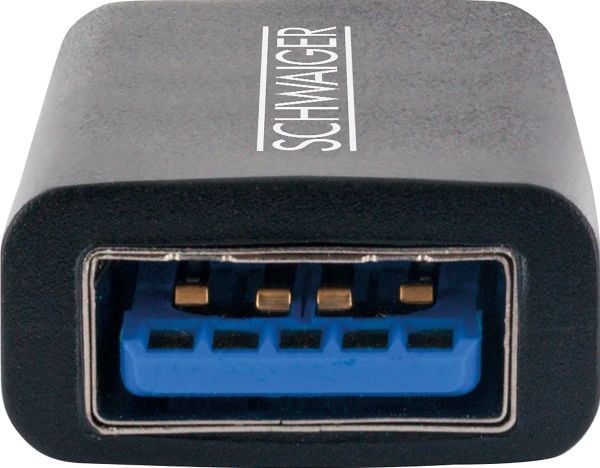 Schwaiger USB-adapter USB3.1C->USB3.0A svart