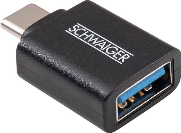 Schwaiger USB-adapter USB3.1C->USB3.0A svart