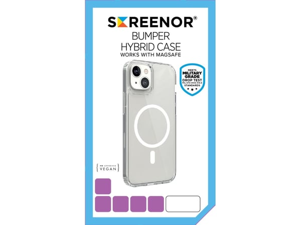 Screenor BUMPER, Suojus, Apple, iPhone 16e, 15,5 cm (6.1"), Läpinäkyvä