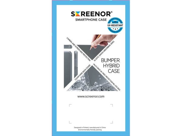 Screenor BUMPER, Suojus, Apple, iPhone 16e, 15,5 cm (6.1"), Läpinäkyvä