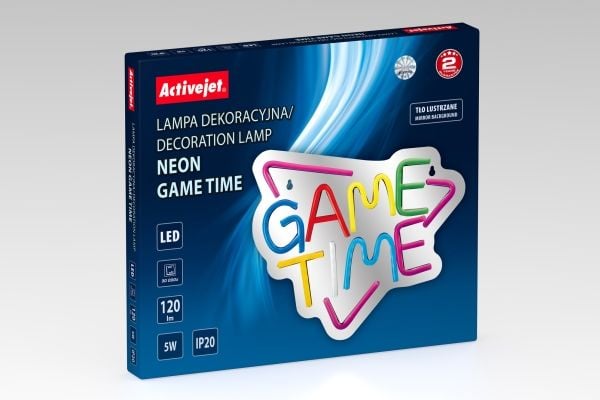 Activejet AJE-NEON GAME TIME, 143 ampuller, LED, Ikke-utskiftbare pærer, 120 lm, IP20, Flerfarget Activejet AJE-NEON GAME TIME, 143 ampuller, LED, Ikke-utskiftbare pærer, 120 lm, IP20, Flerfarget