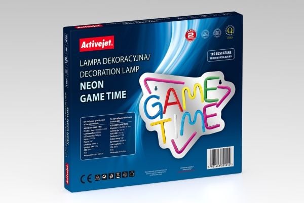 Activejet AJE-NEON GAME TIME, 143 ampuller, LED, Ikke-utskiftbare pærer, 120 lm, IP20, Flerfarget