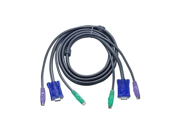ATEN 2L-1003P/C - Tastatur / video / musekabel (KVM) - PS/2, HD-15 (VGA) (hann) til PS/2, HD-15 (VGA) - 3 m - for MasterView CS-124A, CS-172; Maste...