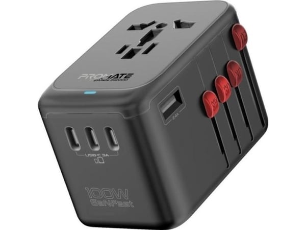 Nettlader Promate Promate TripMate-GaN100 GaNFast™ multiport 100 W / EU/US/UK/AU